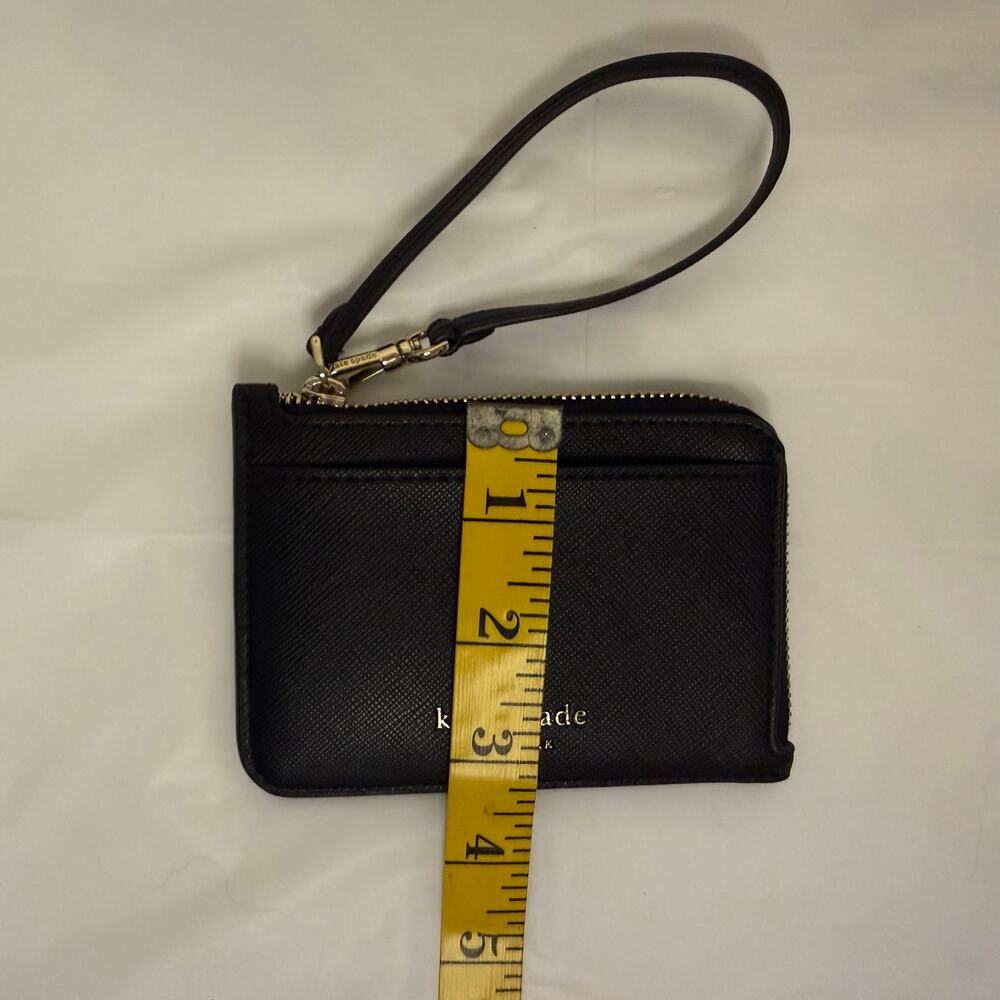Kate Spade Black Leather Wristlet Card Holder Wallet - Picture 7 of 8